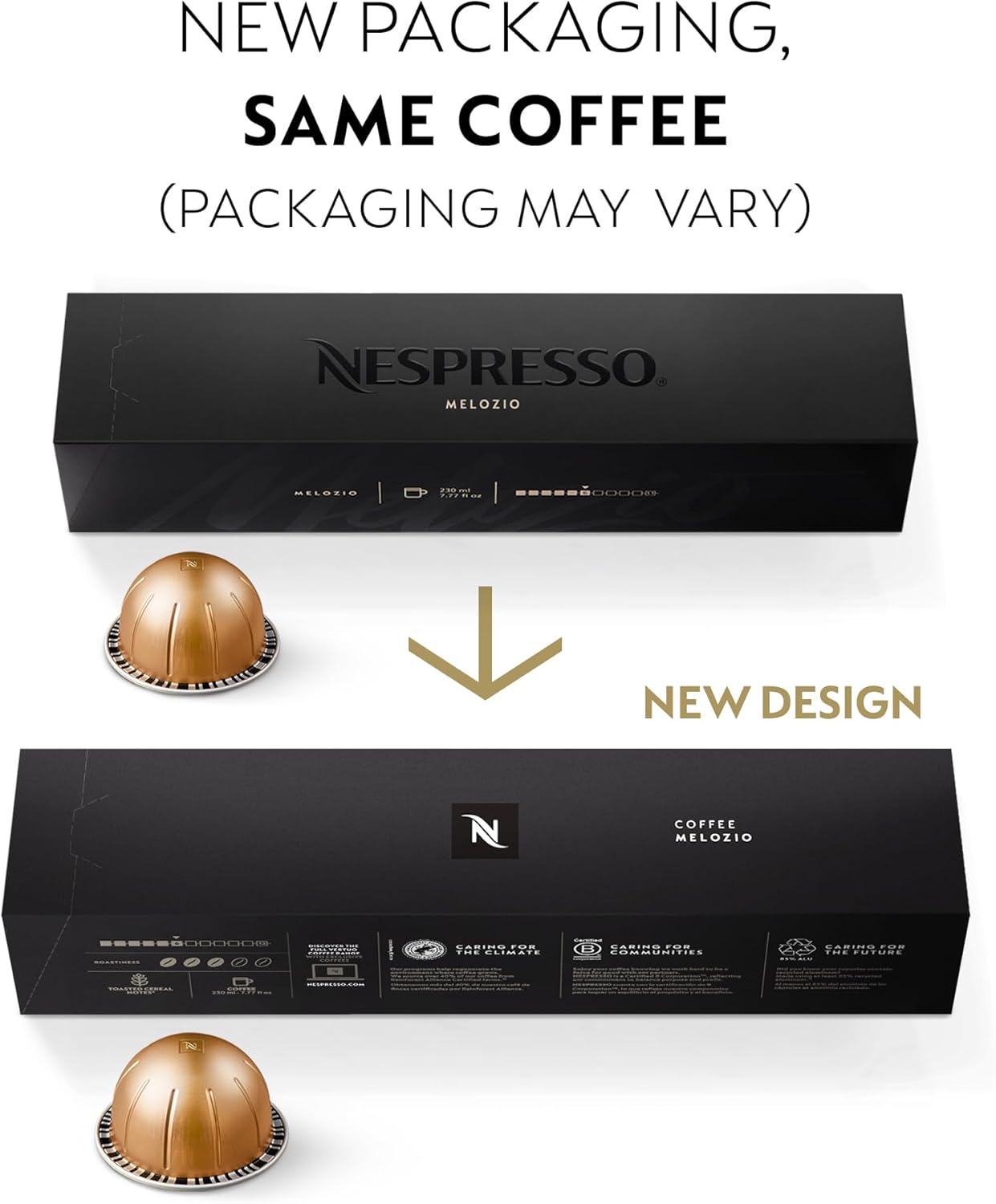 Nespresso Capsules Vertuo, Melozio, Medium Roast Coffee, 30-Count Coffee Pods, Brews 7.8oz.