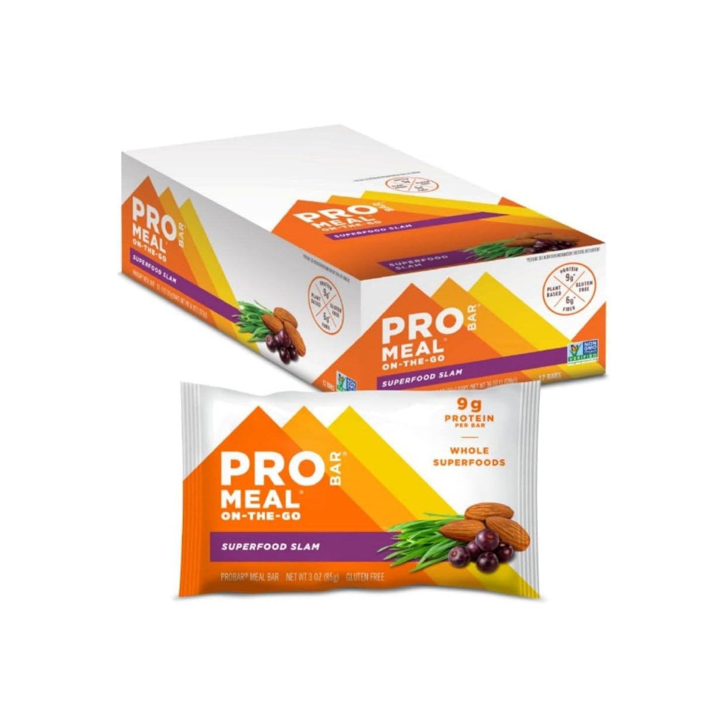 PROBAR - MEAL Bar, Non-GMO, Gluten-Free, Healthy, Plant-Based, Whole-Food Ingredients, Natural Energy (12 Count)