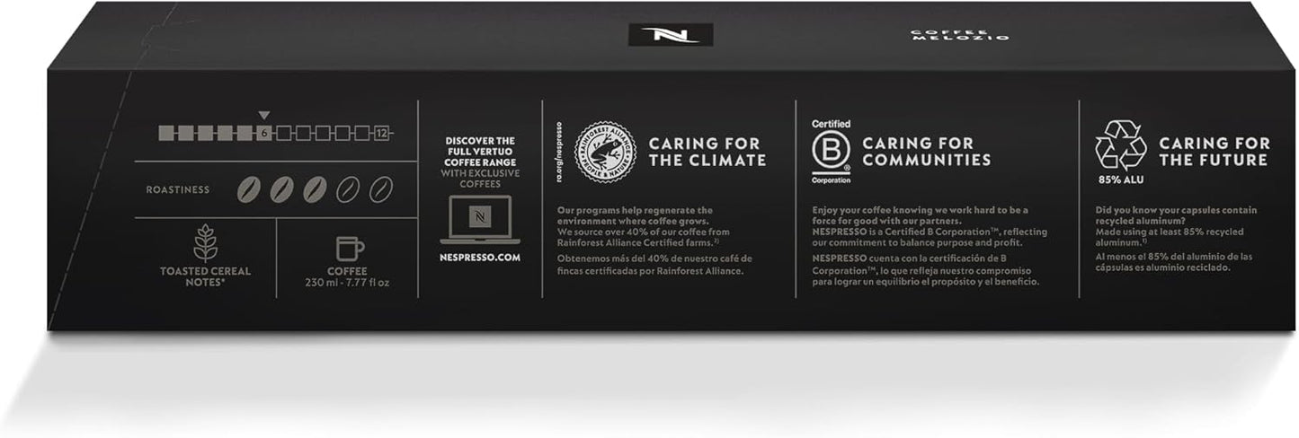 Nespresso Capsules Vertuo, Melozio, Medium Roast Coffee, 30-Count Coffee Pods, Brews 7.8oz.