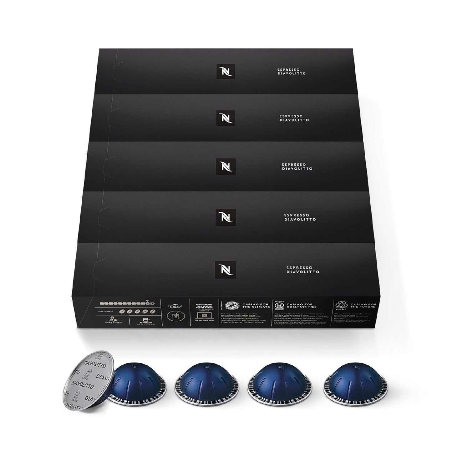 Nespresso Vertuo Capsules – Medium Roast Espresso Coffee Pods, 50-Count, Brews 1.35oz