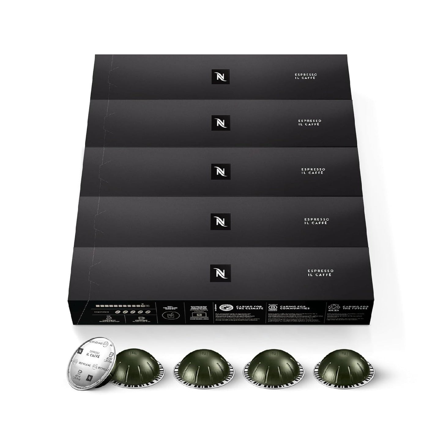 Nespresso Vertuo Capsules – Medium Roast Espresso Coffee Pods, 50-Count, Brews 1.35oz
