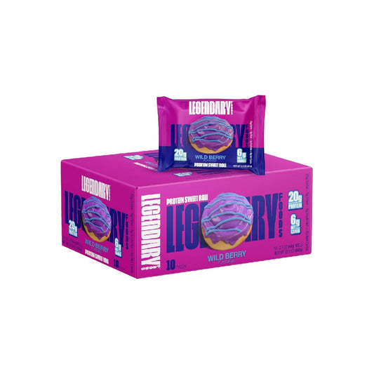 Legendary Foods 20g Protein Sweet Rolls - Premium High Protein Bars, 10 Pack