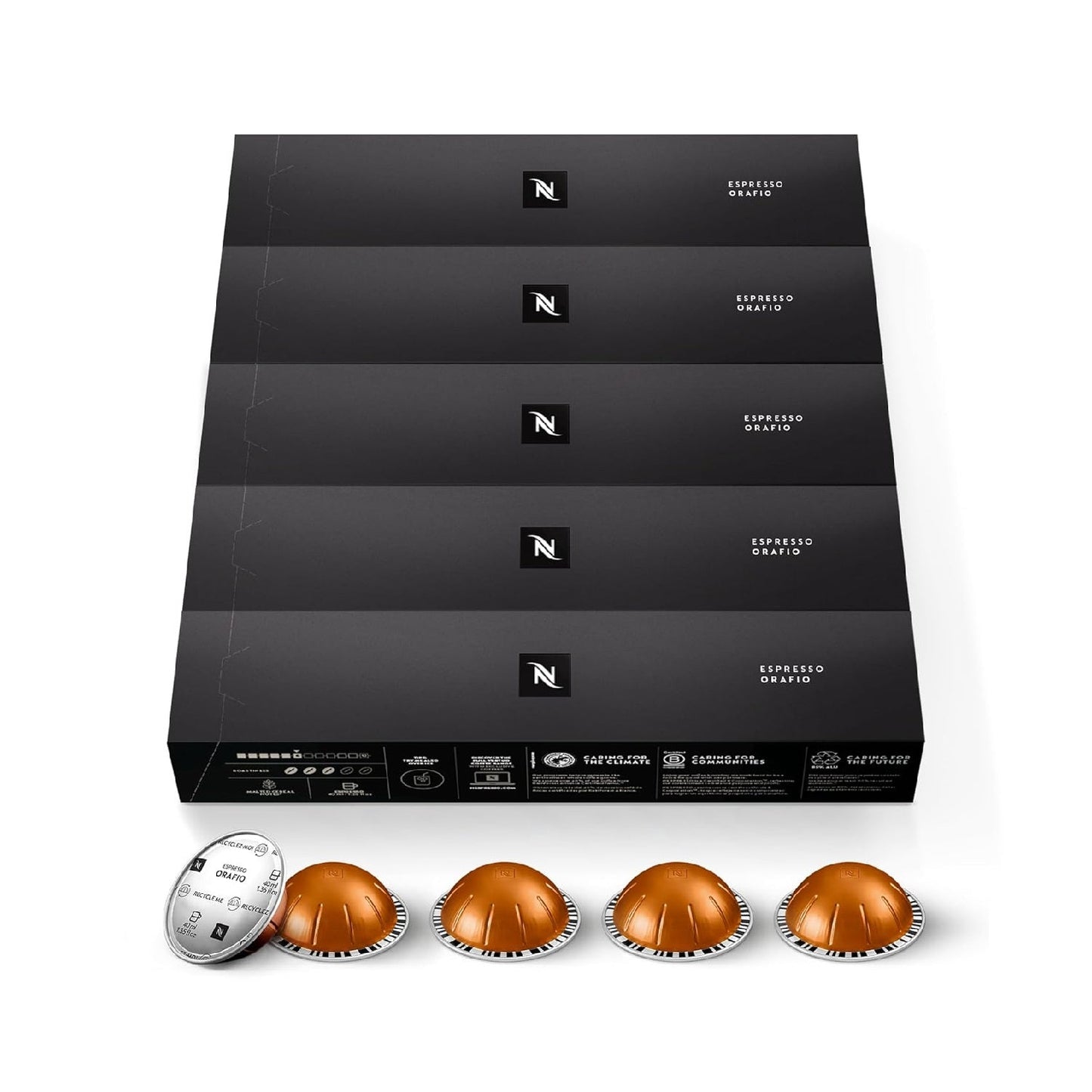 Nespresso Vertuo Capsules – Medium Roast Espresso Coffee Pods, 50-Count, Brews 1.35oz