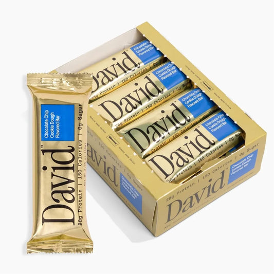 David, Protein Bar| 0g of Sugar - High Protein, Low Carb-12 PACK
