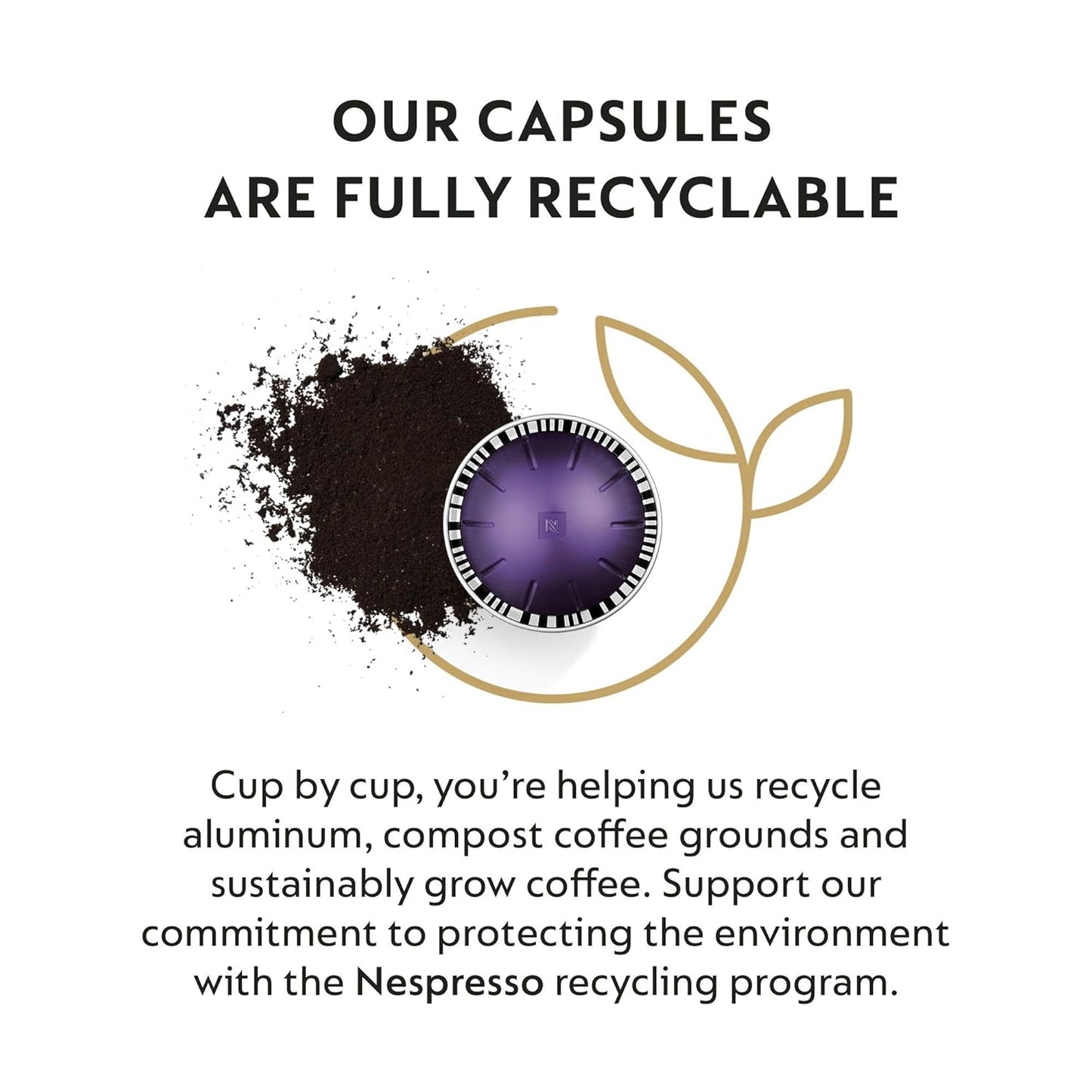 Nespresso Vertuo Capsules – Medium Roast Espresso Coffee Pods, 50-Count, Brews 1.35oz