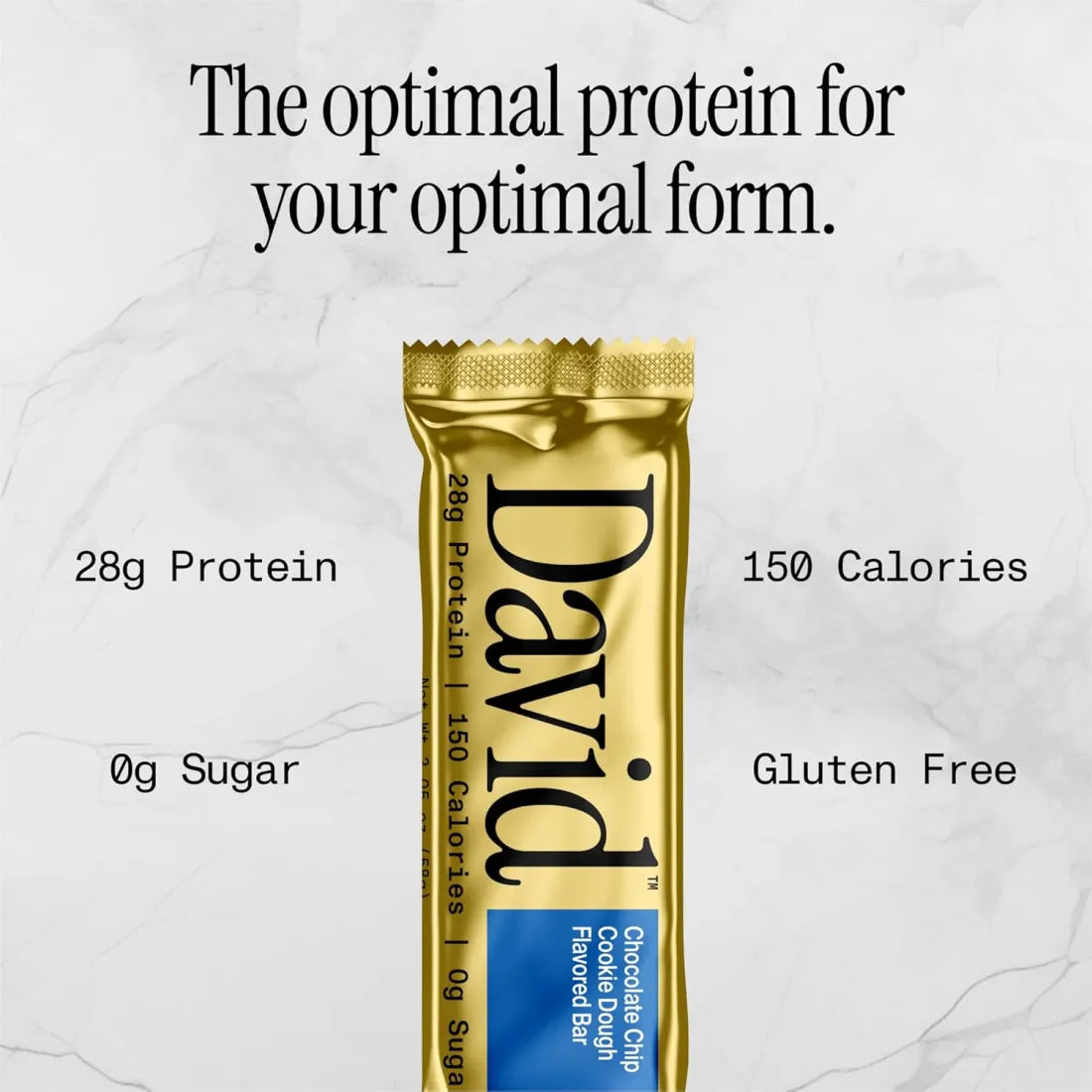 David, Protein Bar| 0g of Sugar - High Protein, Low Carb-12 PACK