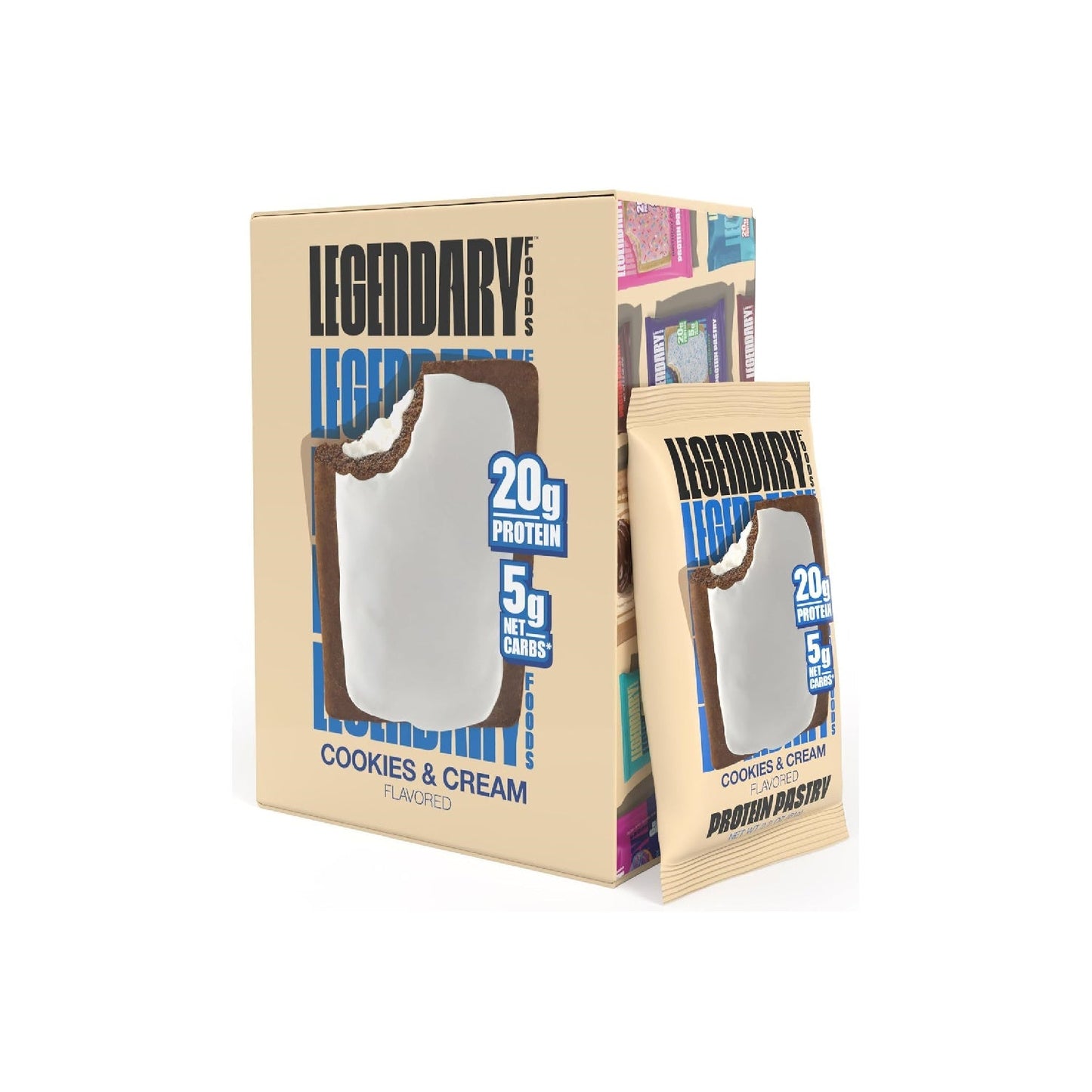 Legendary Foods Protein Pastry 22g – Low Carb, Zero Sugar, Gluten Free Keto Meal Replacement Bar