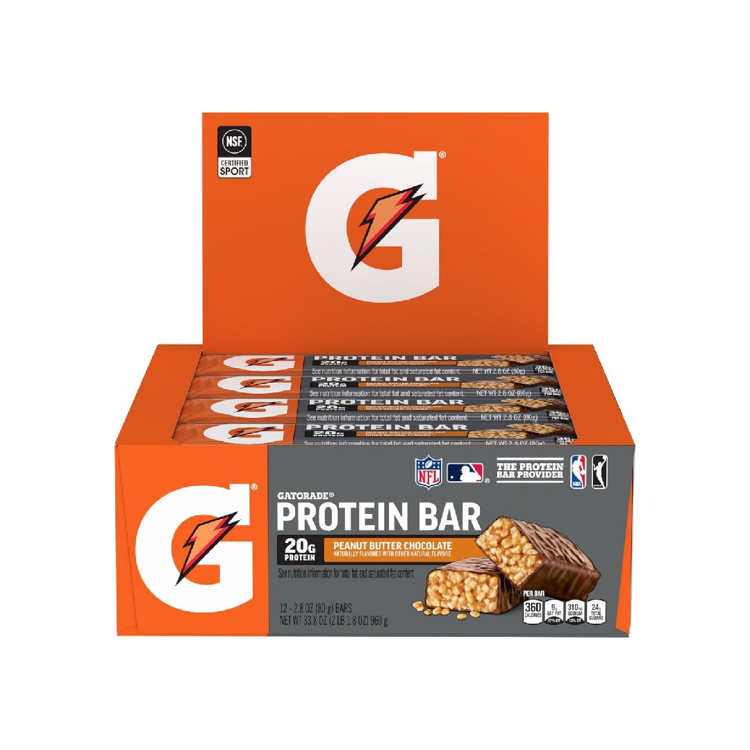 Gatorade Whey Protein Bar, 2.8 oz (12 pack, 20g protein per bar)