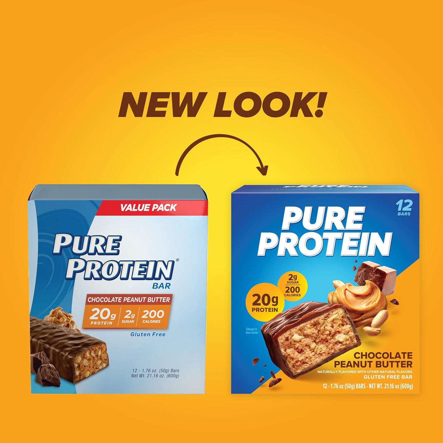 Pure Protein Bar, High Protein, Nutritious Snack, Low Sugar, 1.76 oz, 12 Count