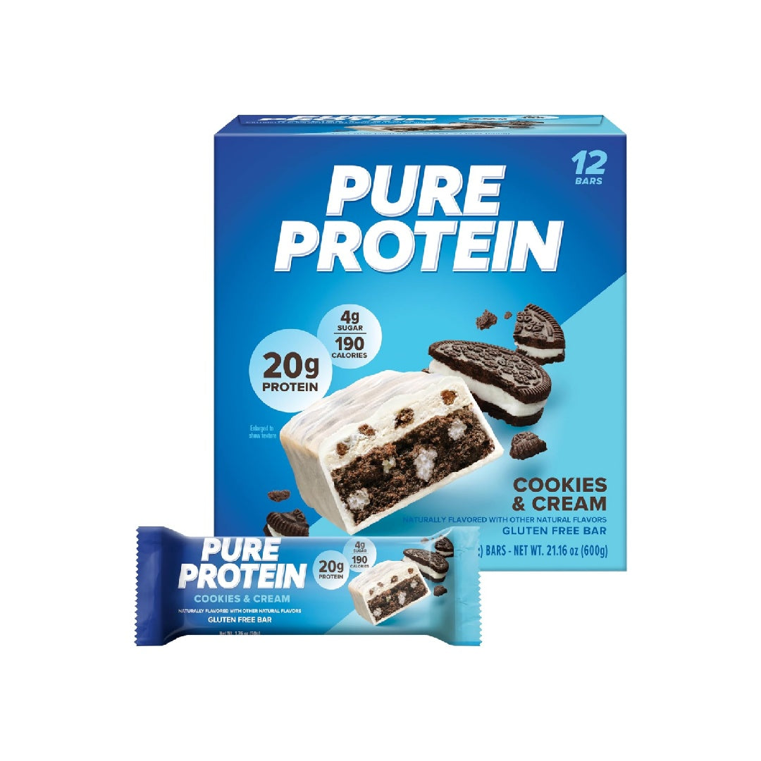 Pure Protein Bar, High Protein, Nutritious Snack, Low Sugar, 1.76 oz, 12 Count
