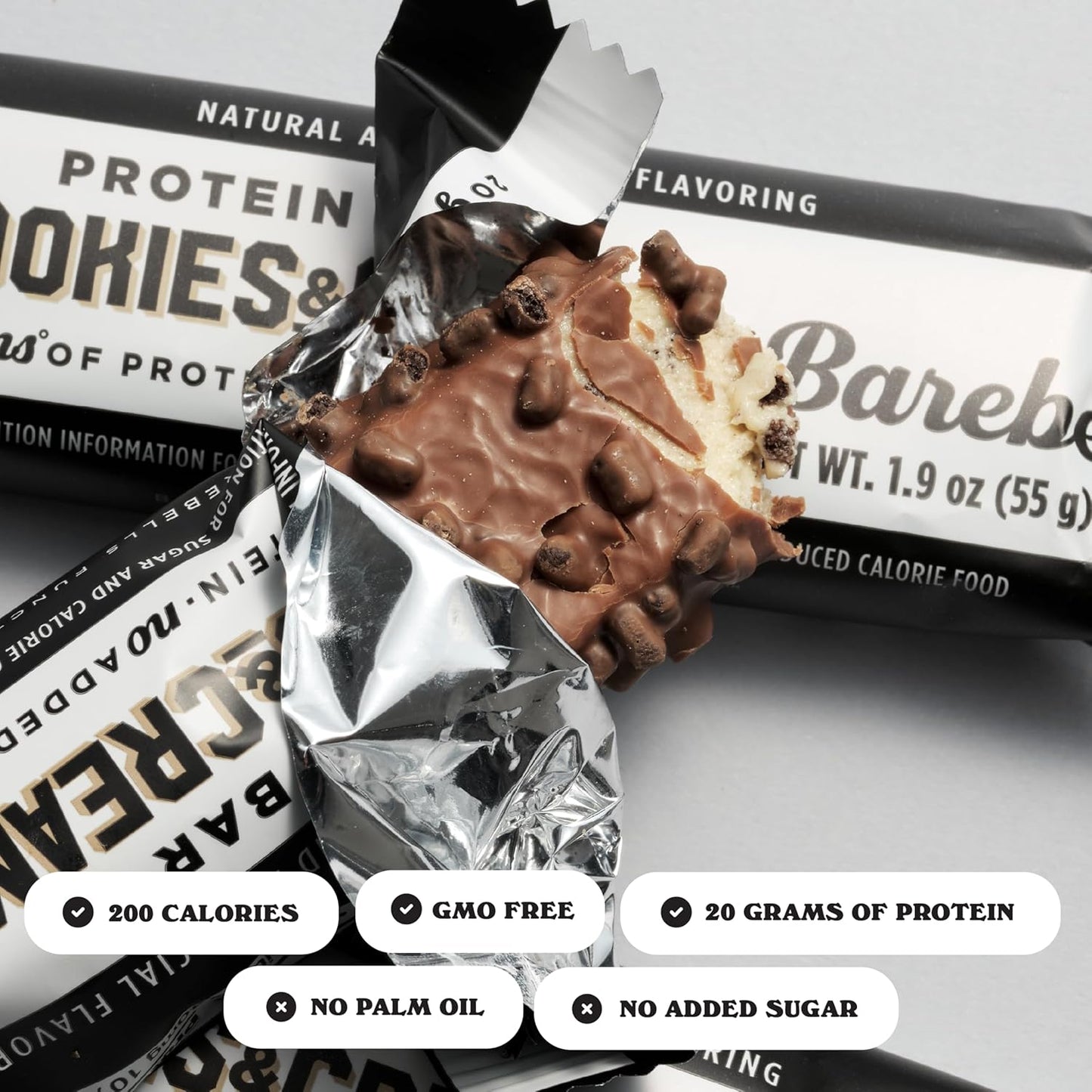 Barebells Protein Bars  - 12 Count, 20g High Protein Treats - Chocolate Nutrition Bar with 1g Total Sugars