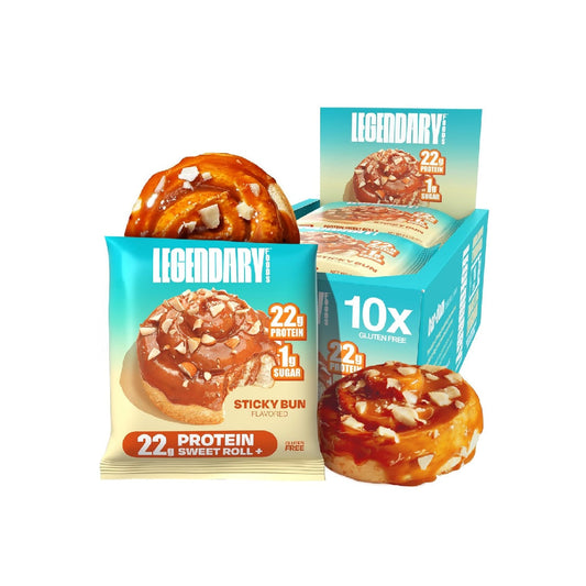 Legendary Foods 20g Protein Sweet Rolls - Premium High Protein Bars, 10 Pack