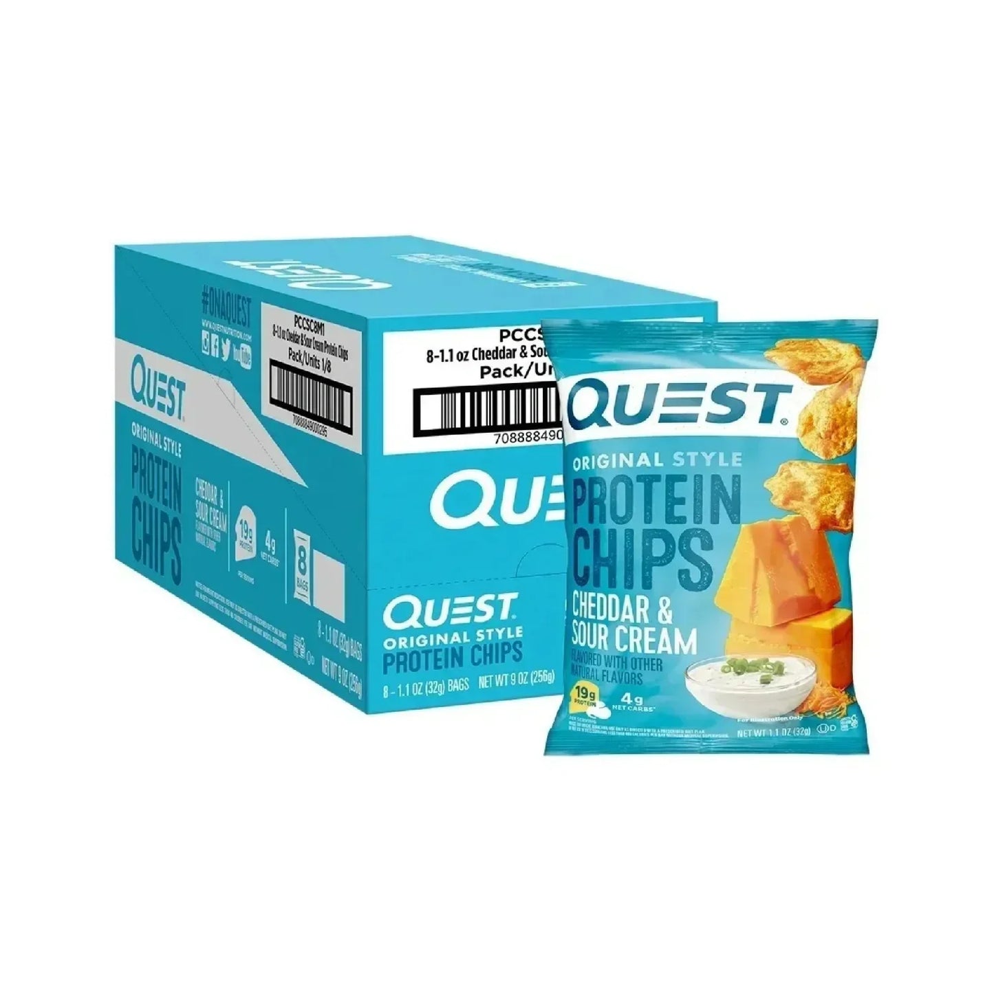 Quest Nutrition Protein Chips, 19g Protein, 4g Net Carb, Low Carb, Gluten Free, 1.1 oz (Pack of 12)