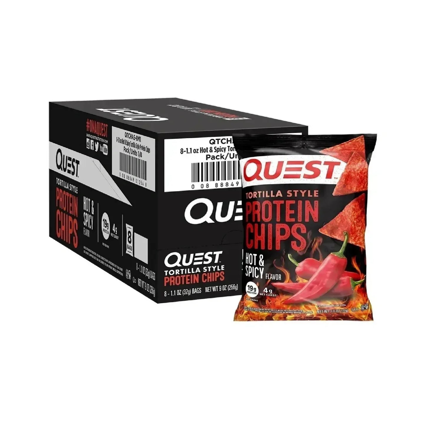 Quest Nutrition Protein Chips, 19g Protein, 4g Net Carb, Low Carb, Gluten Free, 1.1 oz (Pack of 12)