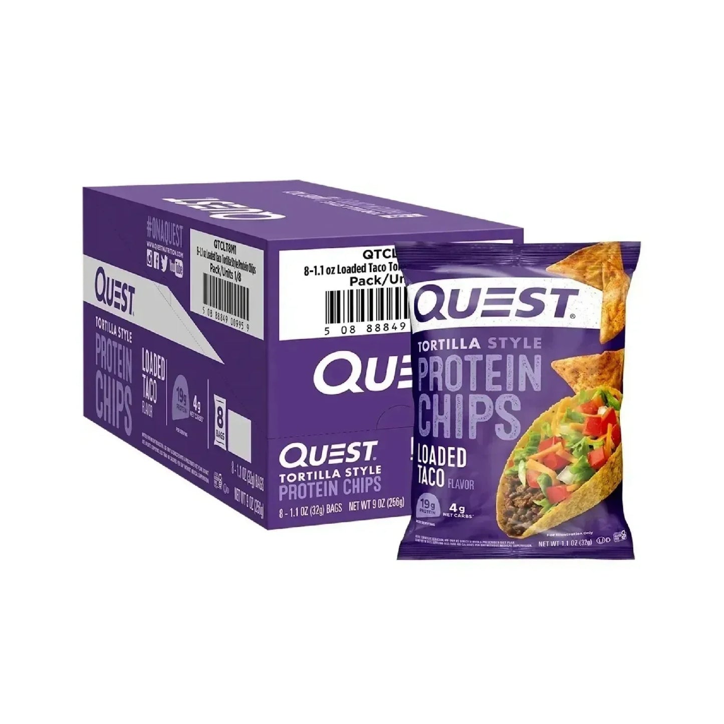 Quest Nutrition Protein Chips, 19g Protein, 4g Net Carb, Low Carb, Gluten Free, 1.1 oz (Pack of 12)