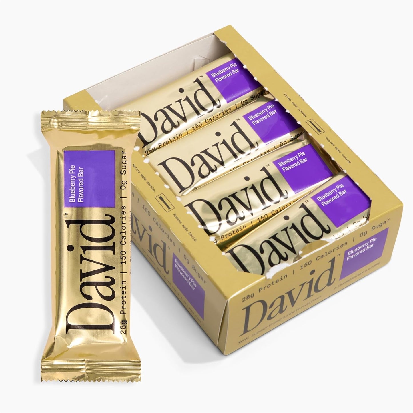 David, Protein Bar| 0g of Sugar - High Protein, Low Carb-12 PACK