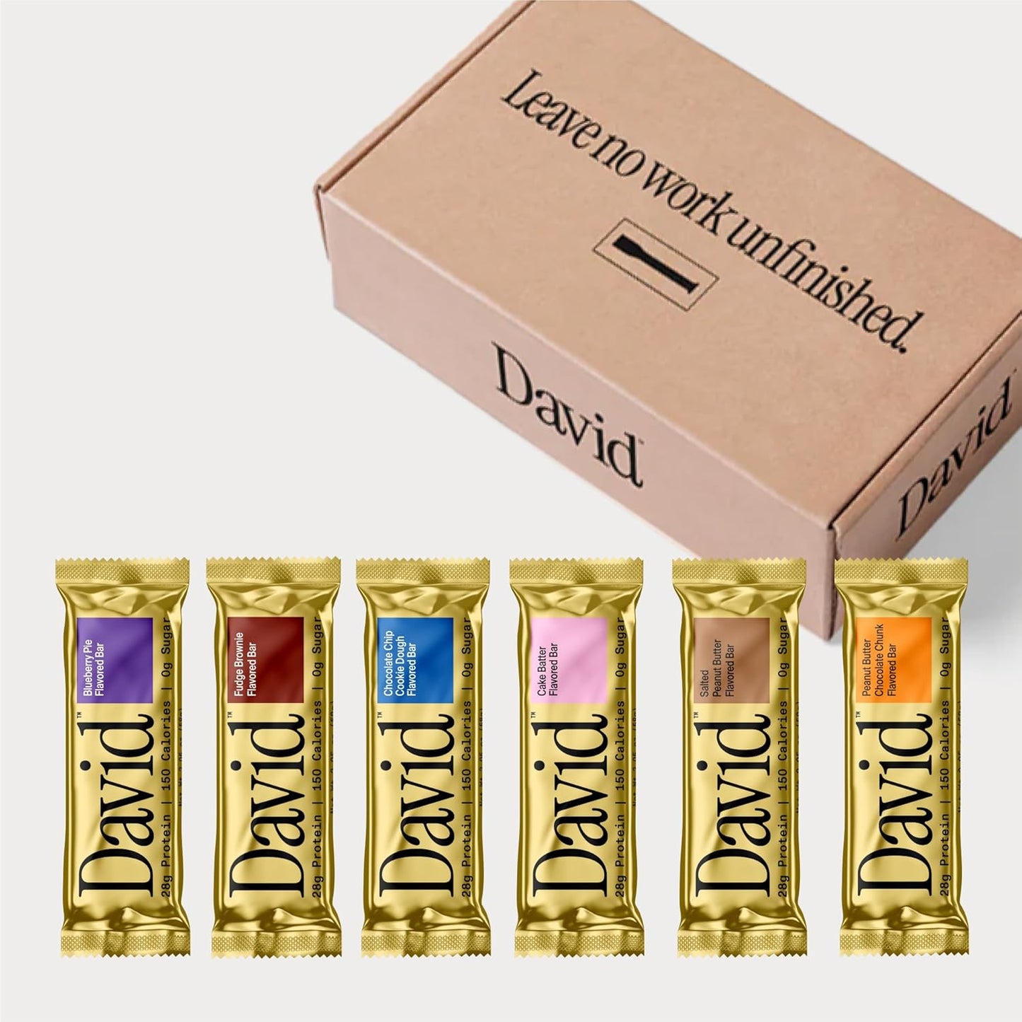 David, Protein Bar| 0g of Sugar - High Protein, Low Carb-12 PACK